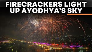 Deepotsav 2023 LIVE Magnificent Firecracker Show Light Up Ayodhya’s Sky [upl. by Yodlem535]