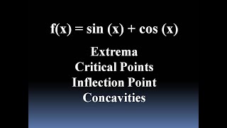 Extrema Critical Points Concavities and Inflection Point Analysis Problem [upl. by Shipley451]