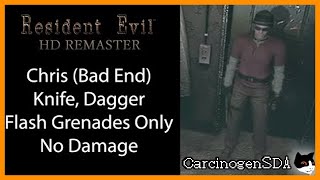 No Commentary Resident Evil HD Remaster PC  Chris Melee Only No Damage [upl. by Gardiner]