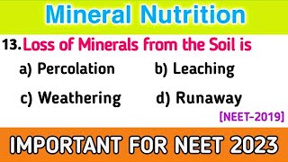 Mineral Nutrition MCQ 1  NEET AIIMS 2023  100 Chances [upl. by Yttam517]