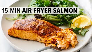 AIR FRYER SALMON  my favorite 15minute dinner recipe [upl. by Oleusnoc]