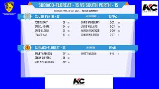 SubiacoFloreat  1s v South Perth  1s [upl. by Akoek]