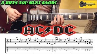 ACDC Guitar Riffs COVER  TAB  Lesson  Tutorial  How To Play  Top 5 [upl. by Le]