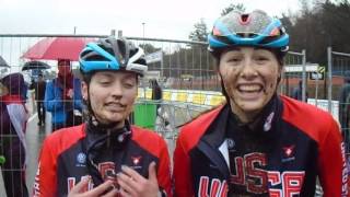 Emma Swartz amp Laurel Rathbun at the 2016 Cyclocross World Championships [upl. by Chris]