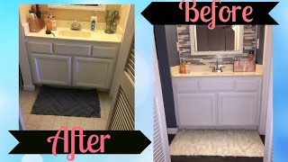 BEFORE AND AFTER DIY BATHROOM REMODEL [upl. by Alomeda]