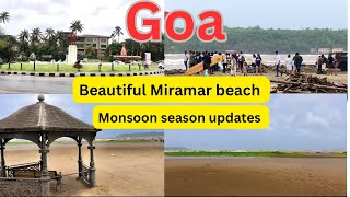 GoaMiramar Beach Near Panjim GoaSauth Goa Beach Monsoon vlog Goa [upl. by Zephaniah]