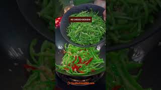 EASY STIRFRIED GREEN BEAN WITH CHILI PEPPER RECIPE recipe cooking chinesefood greenbean chili [upl. by Nnyllaf]