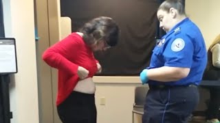 TSA pat down and frisk search over females bare waist [upl. by Novak]