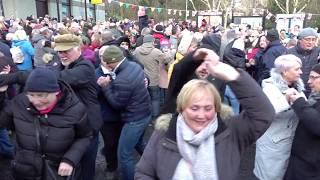 Canadian Barn Dance Ceilidh during town street party in Pitlochry Scotland for New Years Day 2020 [upl. by Clem]