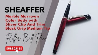 Sheaffer Marrown Color with Sliver Clip Tip Roller Ball Pen penreview [upl. by Sidnee]