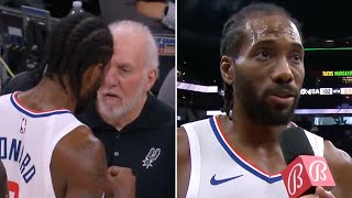 Kawhi Leonard Reacts to Coach Pop Telling Fans Not to Boo Him [upl. by Aerdnu]