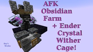 AFK Obsidian Farm  Ender Crystal Wither Cage CHECK Description [upl. by Hyps]