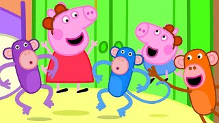 Peppa Pig Songs  Five little Monkeys Jumping on the Bed  Nursery Rhymes amp Kids Songs [upl. by Minardi]