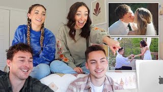 Reacting to our Wedding  Engagement videos  Brooklyn and Bailey [upl. by Endo439]