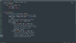 Leetcode 82 Remove Duplicates from Sorted List II in Python  Python Leetcode  Python Tutorial [upl. by Rosabel]