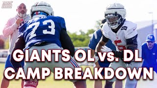 New York Giants Training Camp OL vs DL 1v1 Breakdown [upl. by Derward]