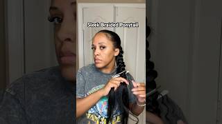 Sleek Braided Ponytail Tutorial braidedponytail naturalhairstyles [upl. by Nahseez]