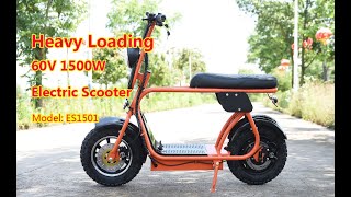 China Electric Scooter Factory Direct Buying Heavy Loading Electric Scooter on 60V 1500W HubMotor [upl. by Notyad]