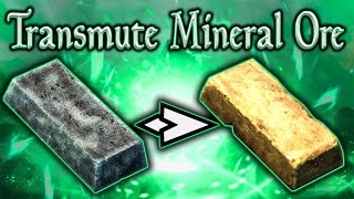 Skyrim SE  Transmute Mineral Ore  Rare Spell Guide [upl. by Llerrehs]