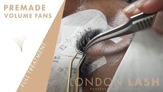 Full Volume Set with Premade Lash Fans  Promade Volume Fans  London Lash Pro [upl. by Eegnat153]