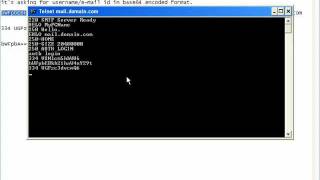 Sending mail using telnet and SMTP Authentication [upl. by Htinek]