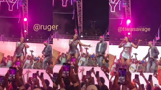 Ruger amp Tiwa Savage performing their New joint song quotTOMA TOMAquotat the Block Party in Ikeja Lagos NG [upl. by Colb]