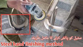 stainless steel welding polish steel railing design stainlesssteel joint finishing l how to polish [upl. by Peregrine933]