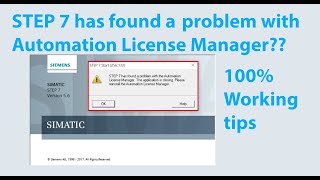 STEP 7 has found a problem with the automation license manager [upl. by Barris]