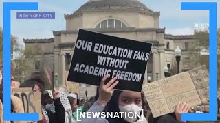 Jewish Columbia University student claims protesters harass him on campus  Morning in America [upl. by Aronas649]