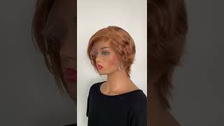 Short Style Pixie Cut Remy Human Hair Full lace Wig [upl. by Kylen513]