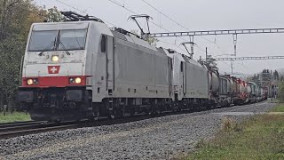 Güterzüge Durchfahrt Bahnhof Hornussen eisenbahn train trainspotting zug fy sbb güterzug [upl. by Yenterb550]