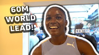 Julien Alfred Has 60m World Record On Her Mind After Clocking 699 World Lead At Millrose Games 2024 [upl. by Vincent]