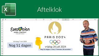 Aftelklok in Excel [upl. by Rhona]