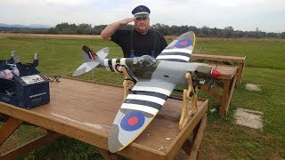 Phoenix Model V1 Spitfire 15m with ASP 10cc four stroke RC plane Test flight [upl. by Buffo78]