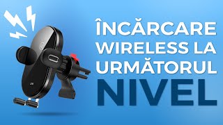 Un altfel de incarcator wireless de masina cu putere de 15W  USAMS QI USCD132 [upl. by Ahsiyt]