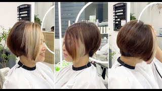 Asymmetrical Layered Bob Cuts amp Styles Textured Bob amp Creative Short Womens Haircut Tutorial [upl. by Stubbs]