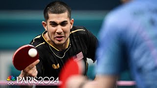 American Kanak Jha swipes his way to Round of 32 in mens table tennis  Paris Olympics  NBC Sports [upl. by Seligmann]