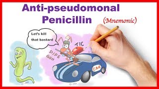 Antipseudomonal penicillin  Mnemonic series  24 [upl. by Ardnazil]