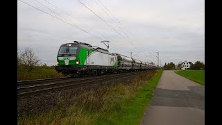 Langsamfahrt SETG Siemens Vectron 193 7283 mit Schüttgutwagenzug in Babenhausen Hessen [upl. by Nref]