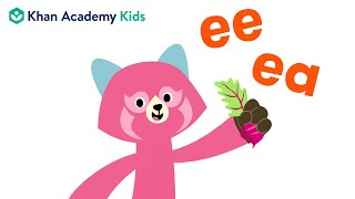 Words with ee and ea  Vowel Teams  Learn to Read with Khan Academy Kids [upl. by Adrahc145]