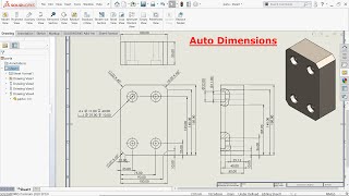 How to Apply Auto Dimensions in SolidWorks Drawing [upl. by Kassaraba]