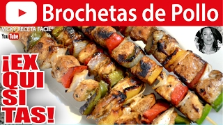 COÌMO HACER BROCHETAS DE POLLO  Chicken Skewers Vicky Receta Facil [upl. by Annaeerb]