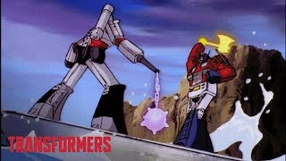 Optimus Prime vs Megatron Starscream amp Grindor with Healthbars  Forest Fight [upl. by Devehcoy4]