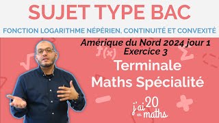 Intégration et fonction logarithme népérien  Sujet Amérique du Nord 2024 Jour 2 Terminale [upl. by Staten]