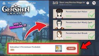 TIPS CARA SELESAIKAN 3 PERMINTAAN PENDUDUK MISI BATTLE PASS GNOSTIC HYMN  Genshin Impact [upl. by Assyral]