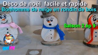 Tuto décoration de noël Faire un bonhomme de neige en rondin facile fait maison [upl. by Dinin75]