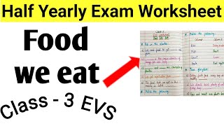 Class 3 evs half yearly exam Question Paper 202425  Class 3  Class 3 food we eat EVs worksheet [upl. by Jedlicka542]