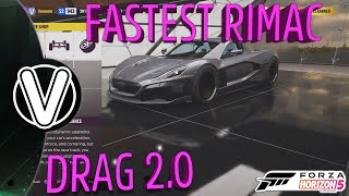 Forza Horizon 5  Rimac Concept Two Drag Build And Tune SUPER FAST Forza Horizon 5 Guides [upl. by Osana161]