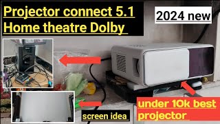 2024 best projector  Projector connect 51 home theatre  projector screen idea  wzatco projector [upl. by Alameda]