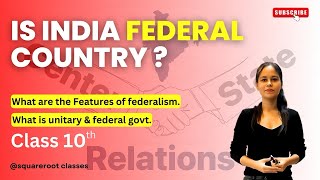 Key features of federalism  unitary government  federalism class10 politicalscience class10th [upl. by Aerdnu500]